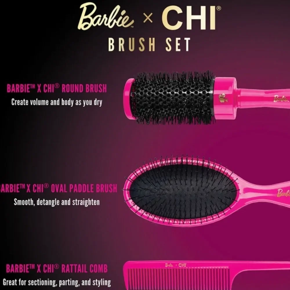 CHI‎ X  Barbie Pretty In Pink Brush Set